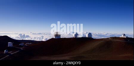 Foto des Ausblicks vom Weltraumobservatorium auf Mauna Kea, Hawaii, USA Stockfoto