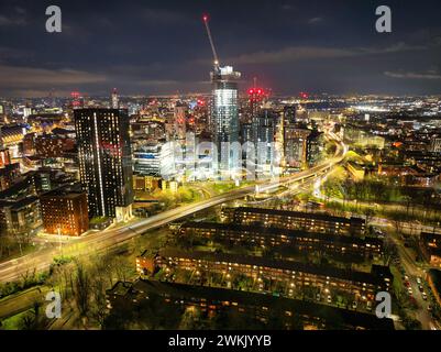 Luftbild von Manchester über dem Mancunian Way Stockfoto