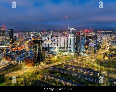 Luftbild von Manchester über dem Mancunian Way Stockfoto