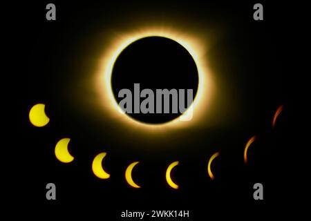 Totale Sonnenfinsternssequenz mit Ring of Fire - Franklin, KY Stockfoto