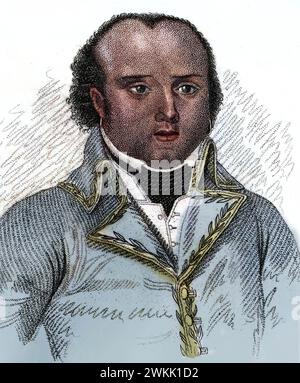 General Thomas-Alexandre Dumas in französischer republikanischer Offiziersuniform – Alexandre Davy de la Pailleterie Said Dumas (1762–1806) französischer Offizier Vater des französischen Schriftstellers Alexandre Dumas Vater Stockfoto