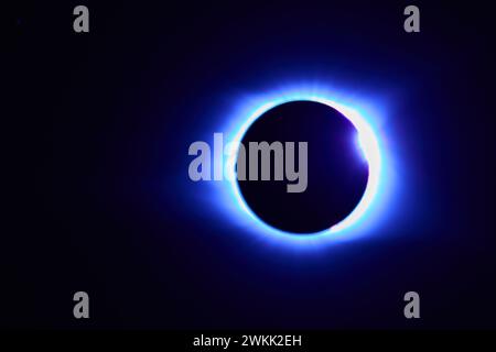 Totale Sonnenfinsternis mit Radiant Corona, Path of Totality, Kentucky Stockfoto