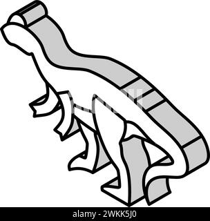 allosaurus Dinosaurier Tier isometrische Icon Vektor Illustration Stock Vektor