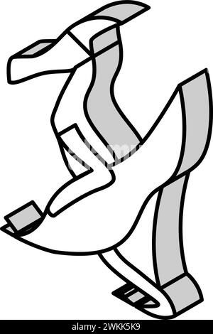 Pterodactyl Dinosaurier Tier isometrische Icon Vektor Illustration Stock Vektor