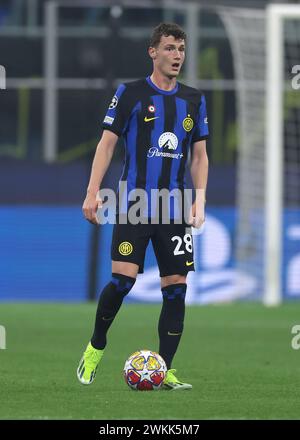 Mailand, Italien. Februar 2024. Benjamin Pavard vom FC Internazionale während des Spiels der UEFA Champions League in Giuseppe Meazza, Mailand. Der Bildnachweis sollte lauten: Jonathan Moscrop/Sportimage Credit: Sportimage Ltd/Alamy Live News Stockfoto