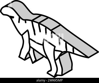 iguanodon Dinosaurier Tier isometrische Icon Vektor Illustration Stock Vektor