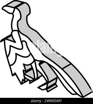 archaeopteryx Dinosaurier Tier isometrische Icon Vektor Illustration Stock Vektor