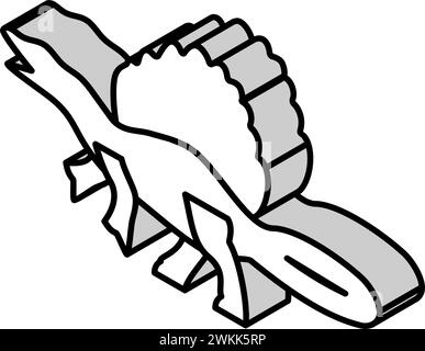 spinosaurus Dinosaurier Tier isometrische Icon Vektor Illustration Stock Vektor