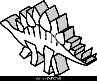 stegosaurus Dinosaurier Tier isometrische Icon Vektor Illustration Stock Vektor