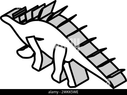 Kentrosaurus Dinosaurier Tier isometrische Icon Vektor Illustration Stock Vektor