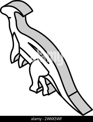 parasaurolophus Dinosaurier Tier isometrische Icon Vektor Illustration Stock Vektor