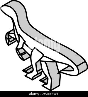 velociraptor Dinosaurier Tier isometrische Icon Vektor Illustration Stock Vektor