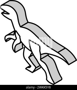 deinonychus Dinosaurier Tier isometrische Icon Vektor Illustration Stock Vektor