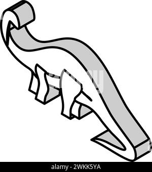 diplodocus Dinosaurier Tier isometrische Icon Vektor Illustration Stock Vektor