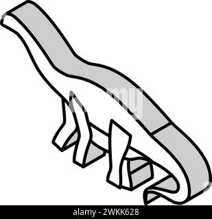 Brontosaurus Dinosaurier Tier isometrische Icon Vektor Illustration Stock Vektor
