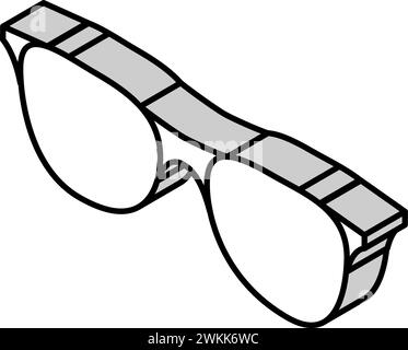 Brille Hipster Retro isometrische Icon Vektor Illustration Stock Vektor