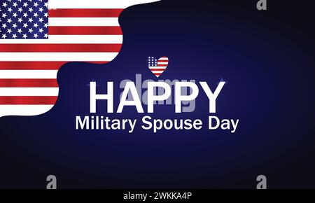 Happy Military Ehefrau Day – eleganter Text mit us-Flagge Stock Vektor