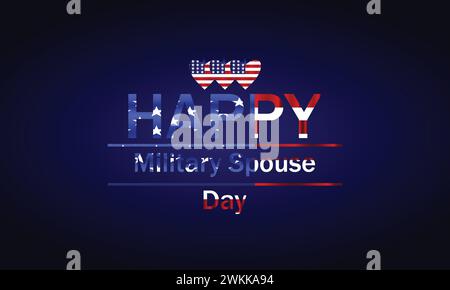 Happy Military Ehefrau Day – eleganter Text mit us-Flagge Stock Vektor