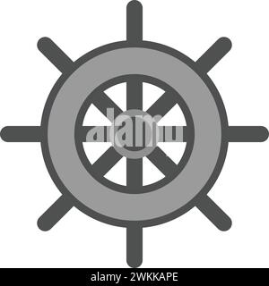 Vektorbild des Schiffsradsymbols. Geeignet für Webanwendungen und Druckmedien für mobile Anwendungen. Stock Vektor
