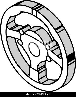 Vektor-Illustration des Auto-isometrischen Symbols des Lenkradfahrzeugs Stock Vektor