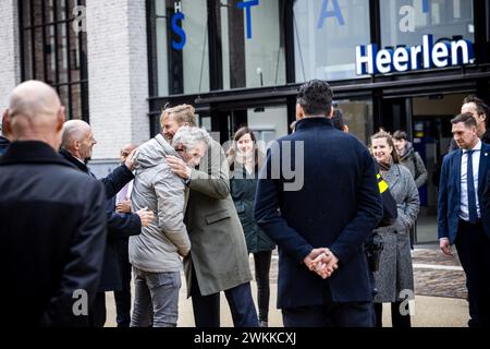 Heerlen, Niederlande, 21.02.2024 König Willem Alexander während eines Arbeitsbesuchs in Heerlen-Noord. Der Arbeitsbesuch konzentriert sich auf das National Liveability and Safety Program. Quelle: NLBeeld/POOL/Rob Engelaar Stockfoto