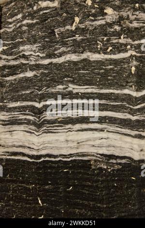 Schwarz-weiß Matratze Füllmaterial Textur Nahaufnahme Stockfoto