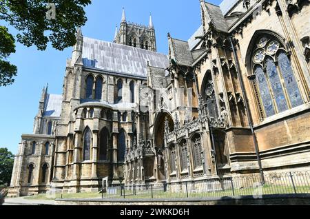 Blick auf das südliche Querschiff der Lincoln Cathedral, Lincolnshire, England Stockfoto