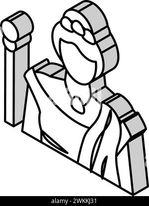 hera griechischer Gott Mythologie isometrische Icon Vektor Illustration Stock Vektor