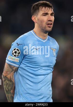 Rom, Italien. Februar 2024. Alessio Romagnoli von SS Latium während des Spiels der UEFA Champions League in Olimpico, Rom. Der Bildnachweis sollte lauten: Jonathan Moscrop/Sportimage Credit: Sportimage Ltd/Alamy Live News Stockfoto