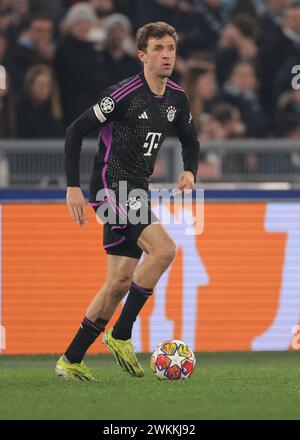 Rom, Italien, 14. Februar 2024. Thomas Müller von Bayern München während des UEFA Champions League-Spiels in Olimpico, Rom. Der Bildnachweis sollte lauten: Jonathan Moscrop / Sportimage Stockfoto