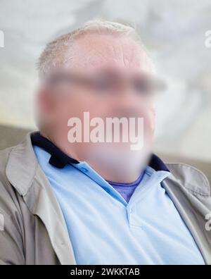 Brüssel, Belgien Februar 2024. Der Angeklagte Miroslaw Niedziecwki wurde am Mittwoch, den 21. Februar 2024, in Brüssel vor dem Assizes Court der Region Brüssel-Hauptstadt aufgenommen. Der 65-jährige Niedziecwki wird beschuldigt, seinen Freund Miroslaw Dymko am 26. Dezember 2021 in Anderlecht ermordet zu haben. BELGA FOTO BENOIT DOPPAGNE Credit: Belga News Agency/Alamy Live News Stockfoto