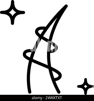 Symbol Follicle Shine Concept Line. Glänzendes Haar mit linearem Piktogramm mit Keratin-Effekt. Symbol Für Haarfollikel-Kontur. Isolierter Vektor – Abbildung. Stock Vektor