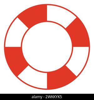 Rettungsring-Illustration, Farbvektor-Symbol Form der Rettungsring-Boje Stock Vektor