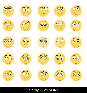 Set aus verschiedenen Smileys-Vektoren. Stock Vektor