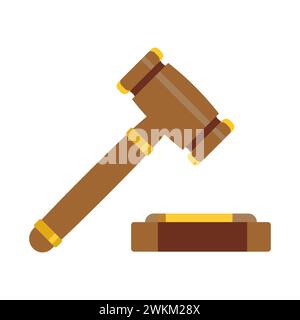 Braun- Und Goldgavel-Symbol Stock Vektor