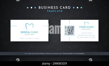 Vorlage Für Dentale Visitenkarten. Professionelles Design Für Ihr Unternehmen. Visuelle Markenidentifizierung Stock Vektor