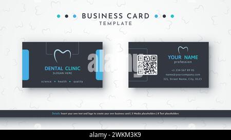 Vorlage Für Dentale Visitenkarten. Professionelles Design Für Ihr Unternehmen. Visuelle Markenidentifizierung Stock Vektor