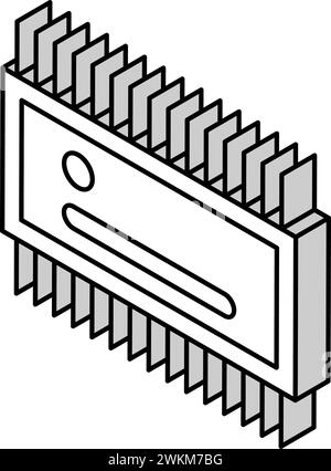 Vektordarstellung des isometrischen Symbols des Mikrocontrollers für Elektroingenieure Stock Vektor