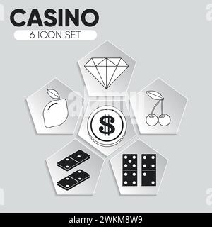 Verschiedene Casino-Ikonen Vector Stock Vektor