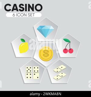 Verschiedene Casino-Ikonen Vector Stock Vektor