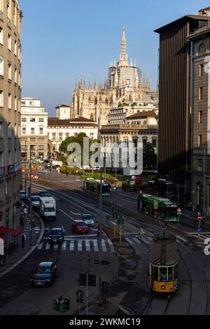 Der Duomo is Mailand ist die viertgrößte Kirche der Welt und hat fünf Jahrhunderte gedauert. Stockfoto