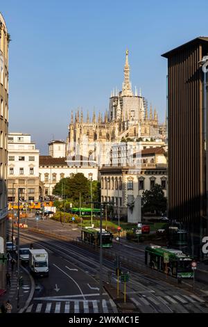 Der Duomo is Mailand ist die viertgrößte Kirche der Welt und hat fünf Jahrhunderte gedauert. Stockfoto