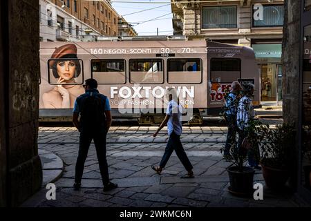 Das tägliche Leben in den Straßen von Mailand. Stockfoto