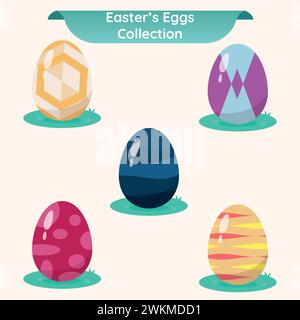 Set von farbigen ostereiern-Ikonen Vektor Stock Vektor