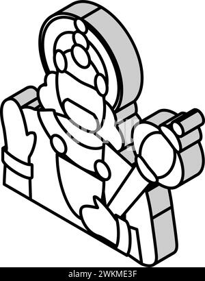 hanuman hinduismus Religion isometrische Ikonenvektorillustration Stock Vektor