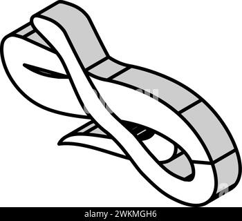 Grüne Baum Python Tier Schlange isometrische Icon Vektor Illustration Stock Vektor