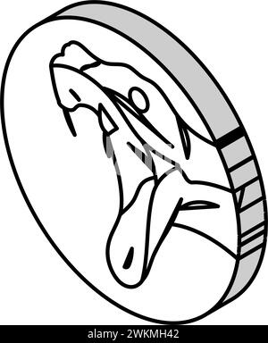Schlangenzähne Tier isometrische Icon Vektor Illustration Stock Vektor