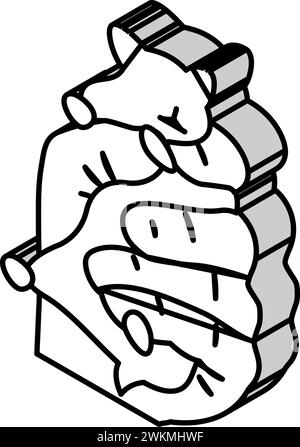 Hamster Haustier Hand isometrische Icon Vektor Illustration Stock Vektor