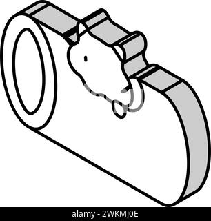 Hamster im Tunnel PET isometrische Icon Vektor Illustration Stock Vektor