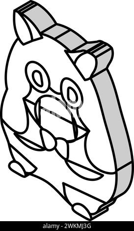 Niedlicher Hamster sitzender Haustier isometrische Icon Vektor Illustration Stock Vektor